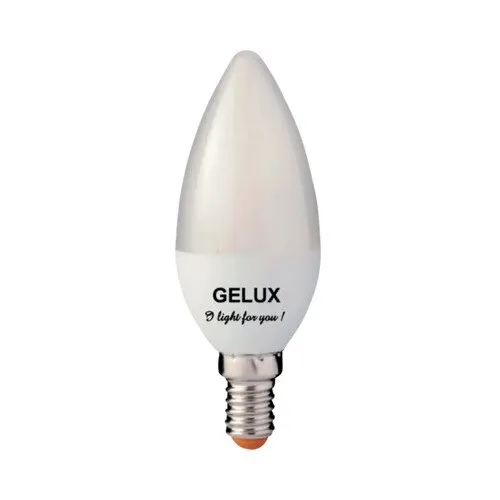 Bec LED Gelux E14 8W 806 lumeni, glob mat lumanare, lumina rece