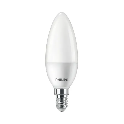 Bec LED Philips E14 7W 806 lumeni, glob mat lumanare, lumina calda