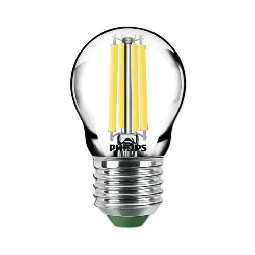Bec LED Philips E27 2, 3W 485 lumeni, glob clar P45, lumina neutra CRI80
