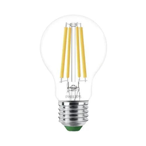 Bec LED Philips E27 4W 840 lumeni, glob clar A60, lumina calda CRI80