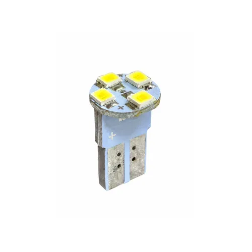 Bec LED T10 W5W 4 SMD 1210 6000K 12V lumina alba — imaginea 2