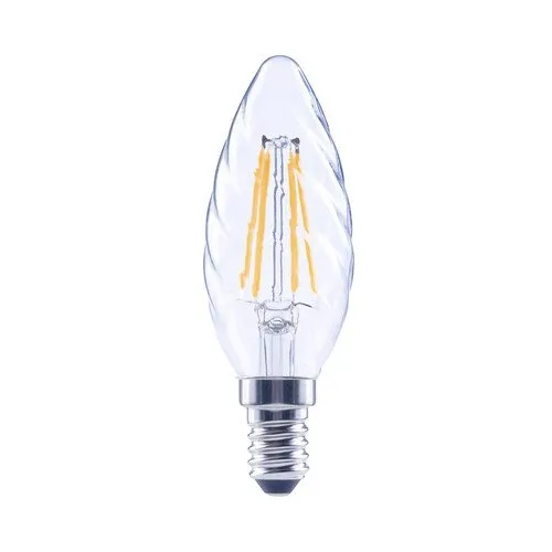 Bec LED variabil Flair E14 4W 470 lumeni, glob clar lumanare rotita, lumina calda