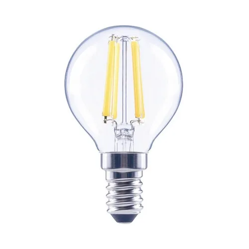 Bec LED variabil Flair E14 5, 5W 806 lumeni, glob clar G45, lumina calda