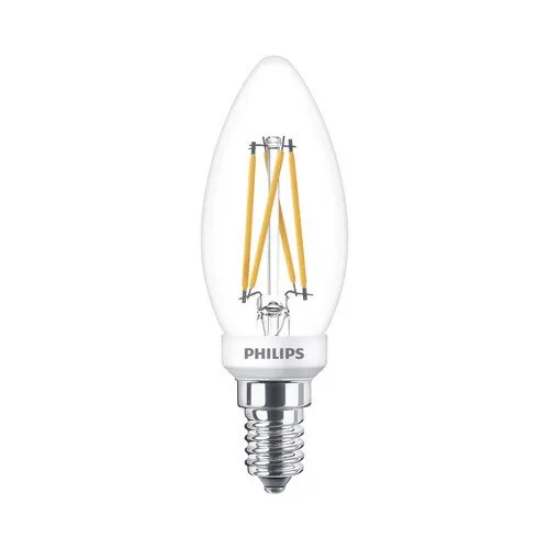 Bec LED variabil Philips E14 3, 4W 470 lumeni, glob clar lumanare, lumina calda