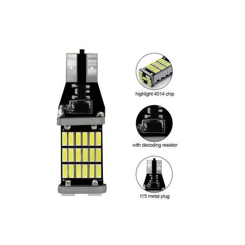 Bec T15 45SMD 4014 12V Canbus 600 lumen Lumina alba — imaginea 4