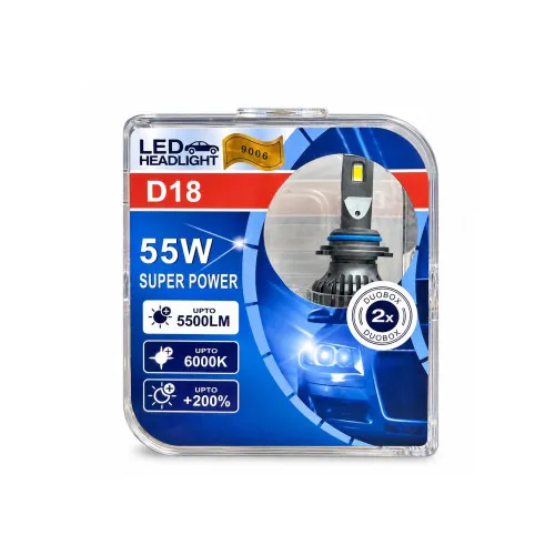 Becuri LED Canbus HB4 9006 12V 55W 5500 lm per bec 6000K set 2 bucati — imaginea 3