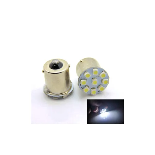 Becuri LED P21W BA15S 9 SMD 1210 180 lumeni 24V lumina alba o faza set 2 bucati — imaginea 3