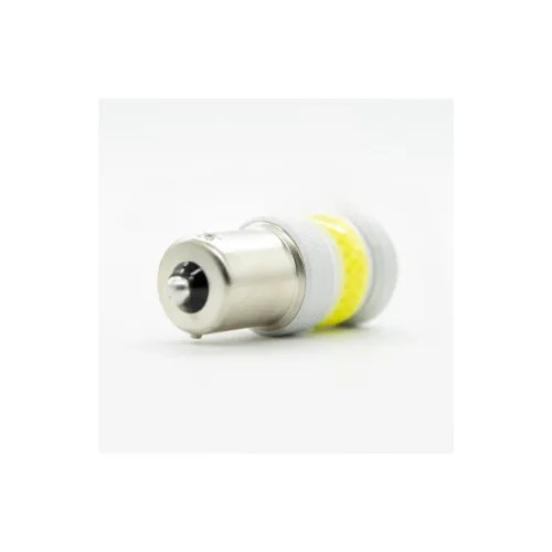 Becuri LED PY21W BAU15S Canbus COB 12W 1260 lumeni 12-24V lumina galbena nonpolar set 2 bucati — imaginea 2