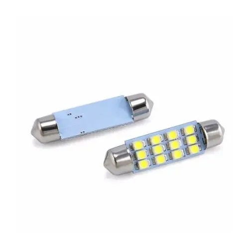 Becuri LED Sofit 11 x 39 mm 12 SMD 1210 96 lumeni 6000K 24V lumina alba set 2 bucati