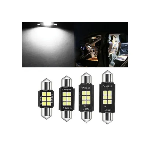 Becuri LED sofit Canbus 6 SMD 3030 36 mm 12V 300 lm 6000K alb rece set — imaginea 3