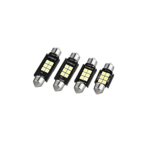 Becuri LED sofit Canbus 6 SMD 3030 36 mm 12V 300 lm 6000K alb rece set — imaginea 2