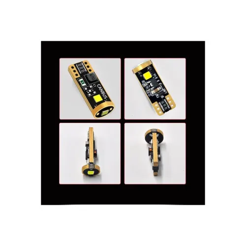 Becuri LED T10 Canbus Premium 3 SMD 3030 12V 400 lm alb set 2 bucati — imaginea 2