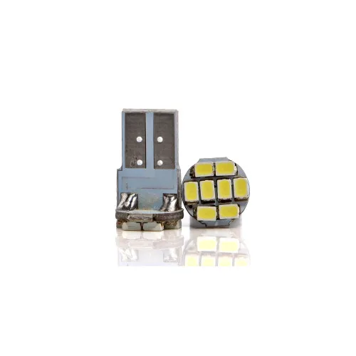 Becuri LED T10 W5W 8 SMD 1206 32 lumeni 12V lumina alba set 2 bucati — imaginea 2