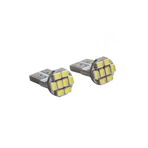Becuri LED T10 W5W 8 SMD 1206 32 lumeni 12V lumina alba set 2 bucati
