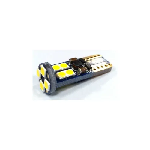 Becuri LED T10 W5W Canbus 12 SMD 3030 800 lumeni 12V lumina alba nonpolar set 2 bucati