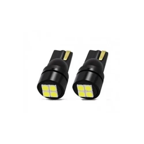 Becuri LED T10 W5W Canbus 4 LED SMD 3030 4W 380 lumeni 6000K 12V set 2 bucati