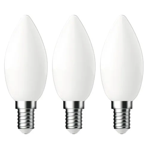 Becuri LED Verpackungsdesign E14 4, 2W 470 lumeni, glob mat lumanare, lumina rece CRI90, 3 bucati