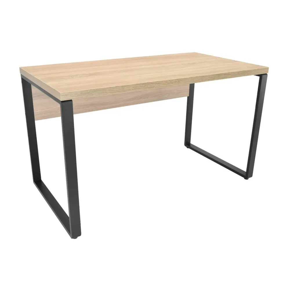 Birou calculator MMB B-130, stejar sonoma si negru, 130 x 68 x 75 cm
