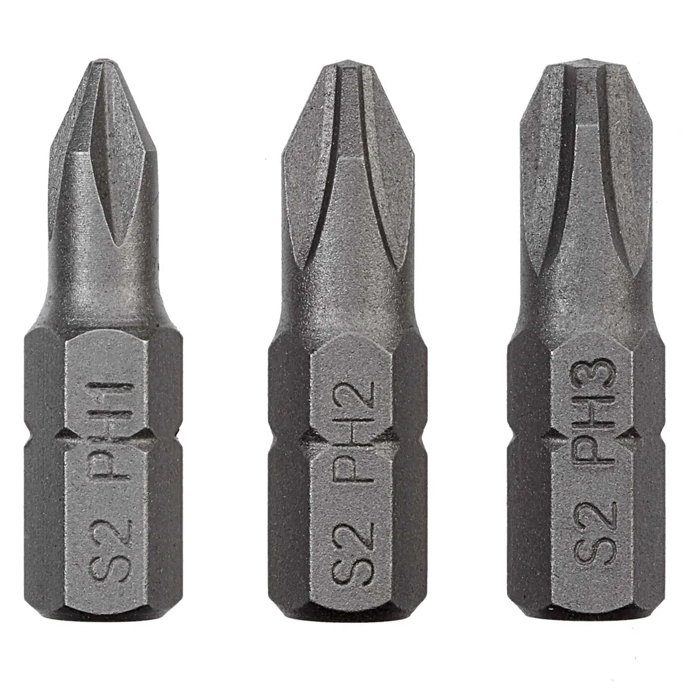 Biti PH1, PH2, PH3 Dexter, otel, 25 mm (set 3 buc)