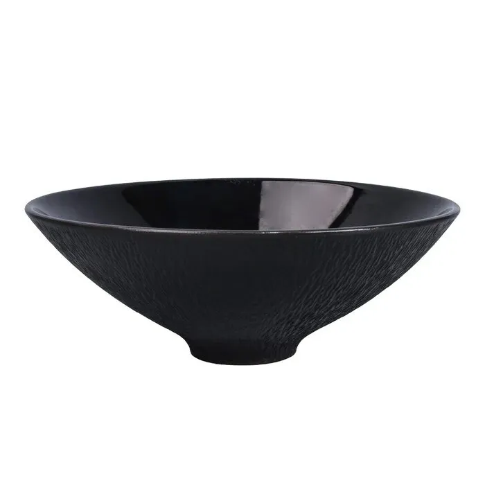 Bol pentru servirea mesei D4114, portelan, negru, 17 cm