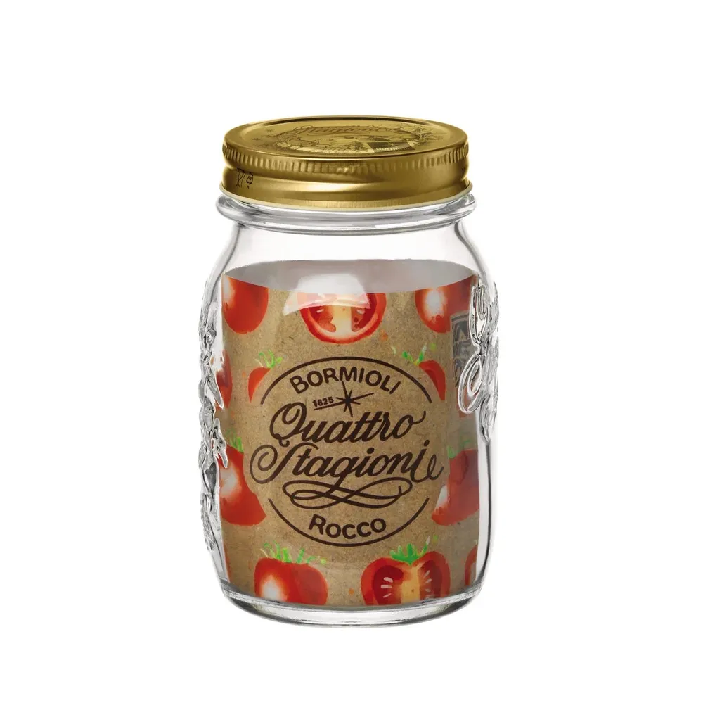 Borcan cu capac Bormioli Quattro Stagioni, sticla transparenta, 0.5 l
