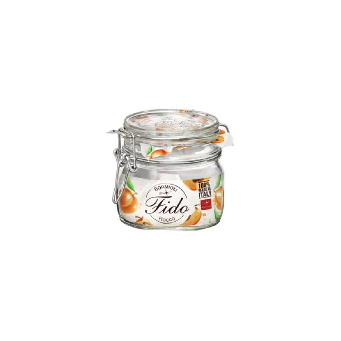 Borcan ermetic Fido, Bormioli, sticla transparenta, 0.5 L
