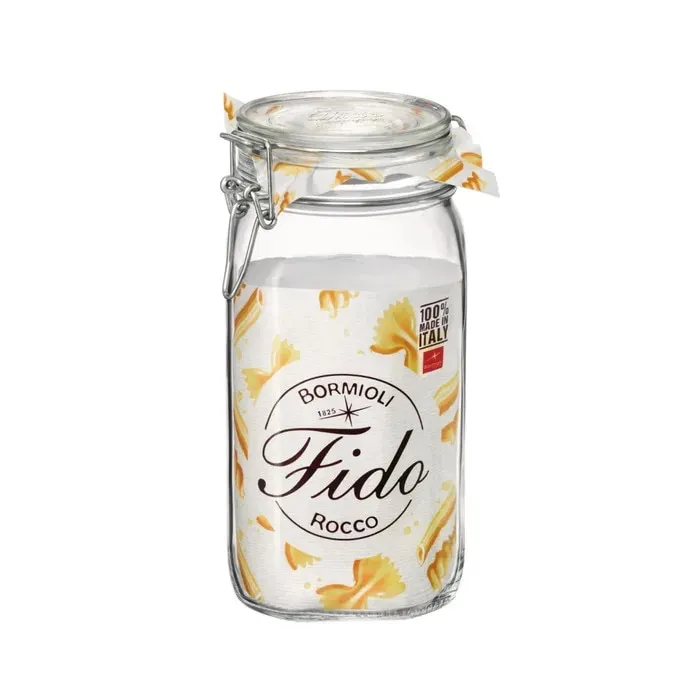 Borcan ermetic Fido, Bormioli, sticla transparenta, 1.5 L
