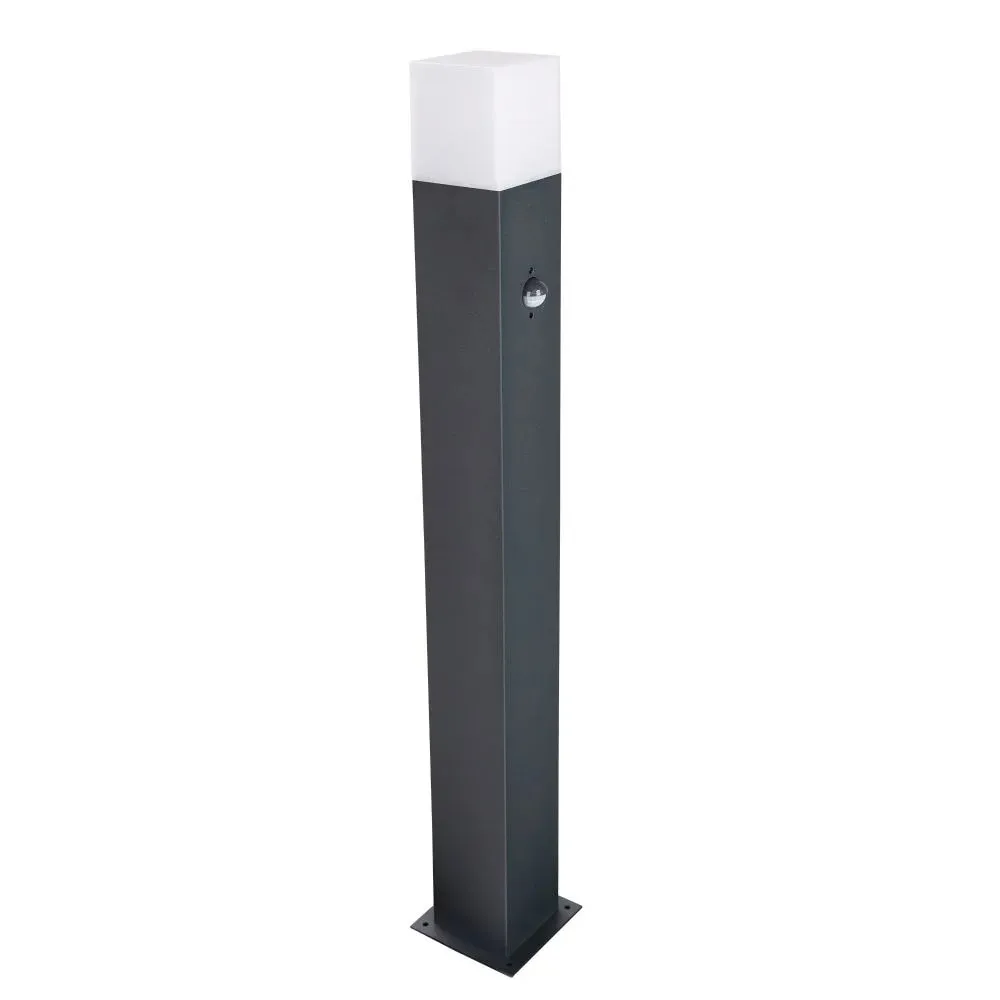 Borna de iluminat, gri antracit, E27, 25 W, inaltime 75 cm, cu senzor de miscare, IP44