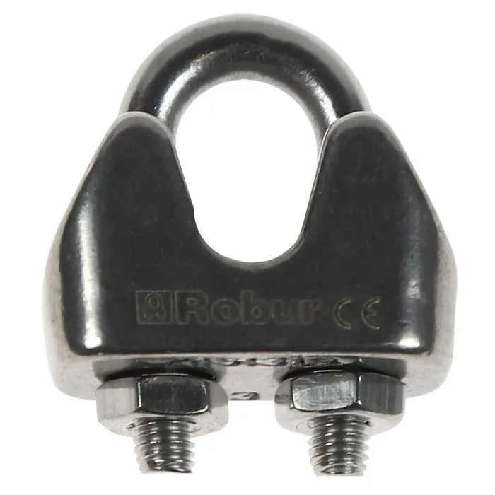 Brida usoara, din inox, Cablero CD016B04A, pentru prindere cablu de otel de 4 mm