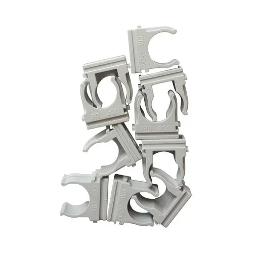 Bride plastic pentru tub rigid Ø16 mm, pachet 50 bucati, culoare gri