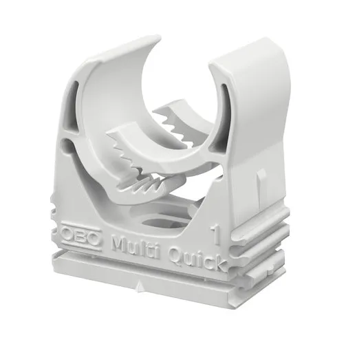 Bride plastic pentru tub rigid OBO Bettermann MultiQuick Ø15-19 mm, 10 bucati, culoare gri