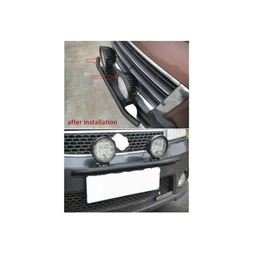Bullbar aluminiu tip suport numar si proiectoare negru — imaginea 6