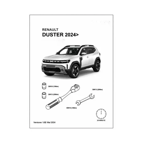 Bullbar auto fata negru mat compatibil Dacia Duster III 2024-> cu kit montaj — imaginea 6