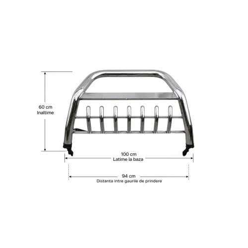 Bullbar fata inox universal pentru SUV 100 cm — imaginea 2