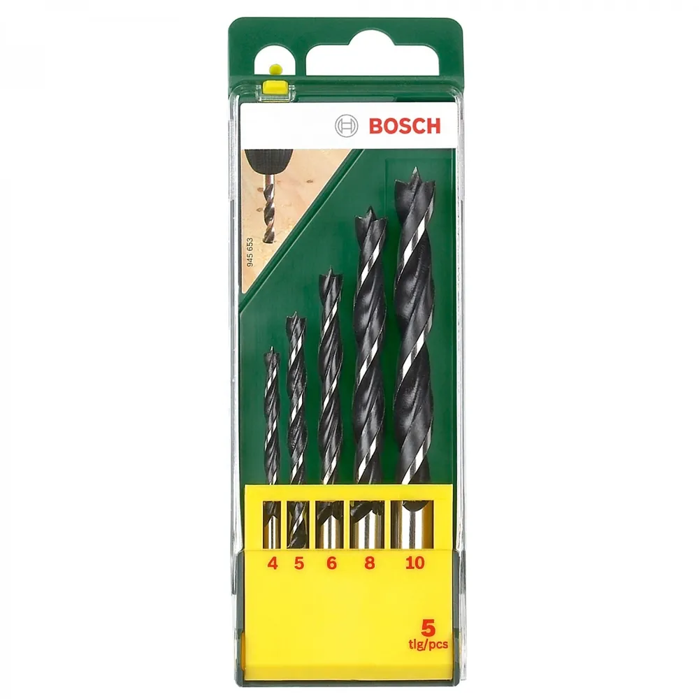Burghie pentru lemn, Bosch, 4 - 10 mm, set 5 bucati