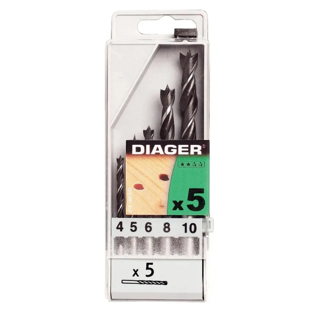 Burghie pentru lemn, Diager 900C - 10 mm, set 5 bucati