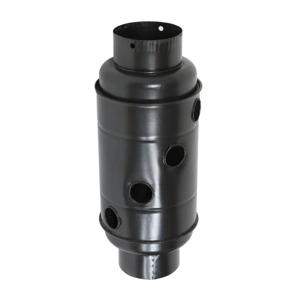 Burlan recuperator caldura, Roza Email, otel, D 120 mm, negru mat
