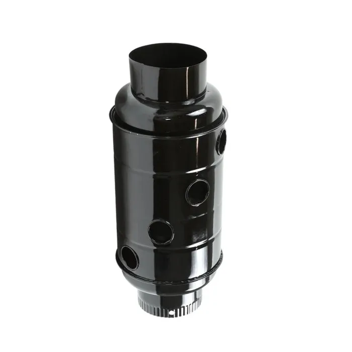 Burlan recuperator caldura, Roza Email, otel, D 130 mm, negru