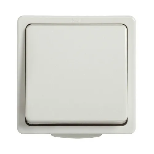 Buton cu revenire N&L Elektrotechnik IP54 alb, montaj aplicat