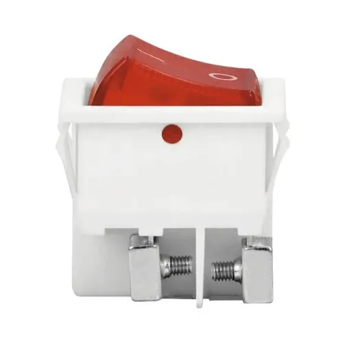 Buton intrerupator cu LED, On/Off, 230 V, rosu/alb