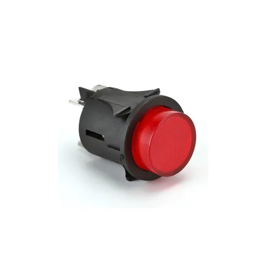 Buton LED 25mm, rosu, 12V-24V