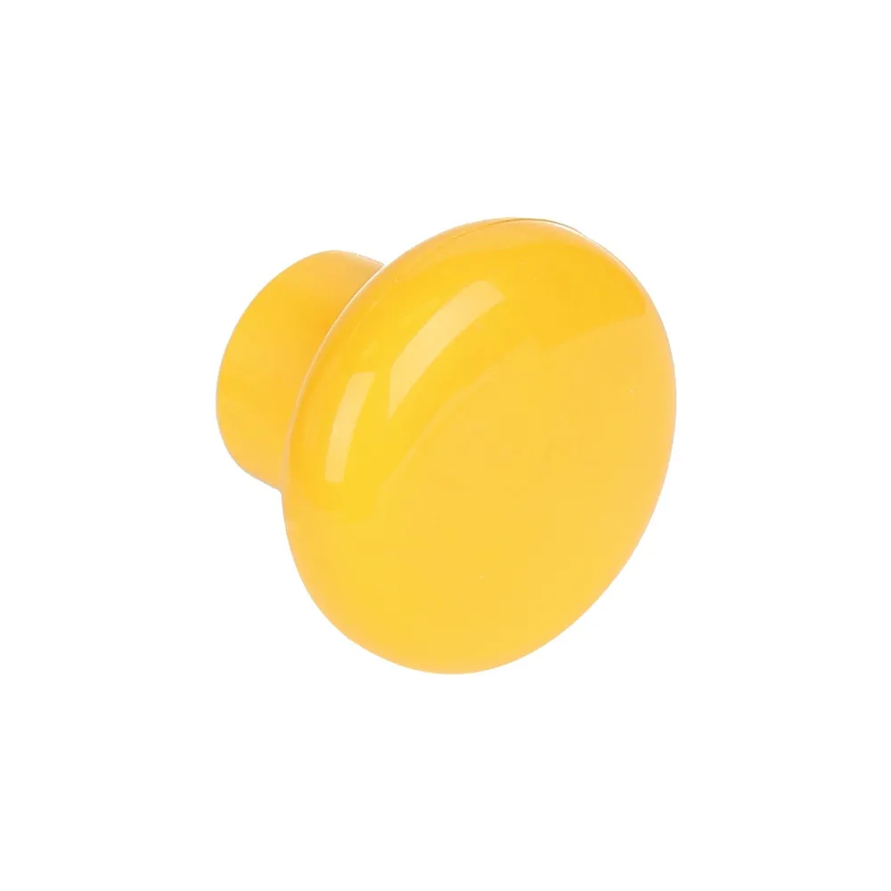 Buton mobila, Ø 35 mm, plastic, galben