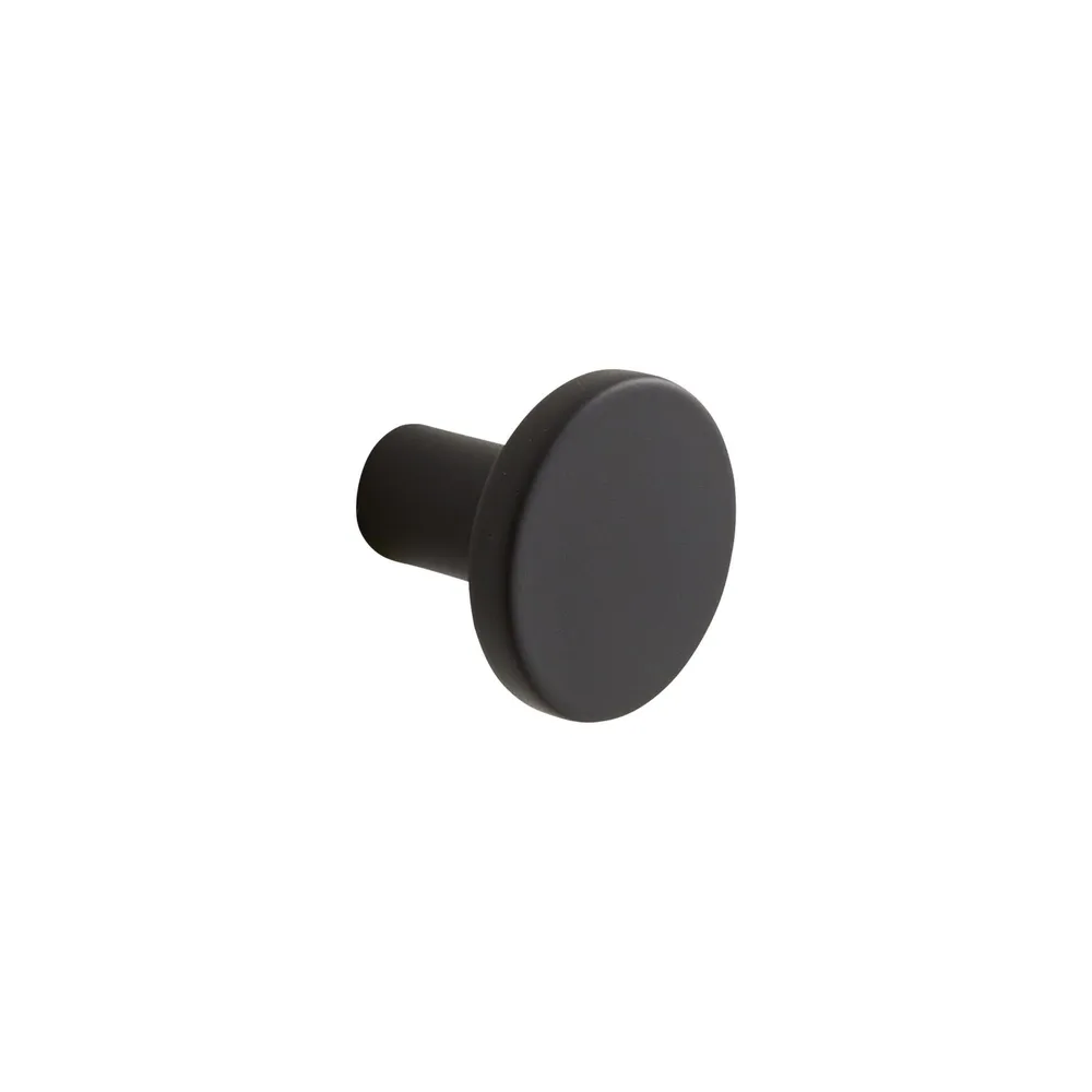 Buton mobila Inspire Benny, Ø 25 mm, aluminiu, negru, finisaj mat vopsit