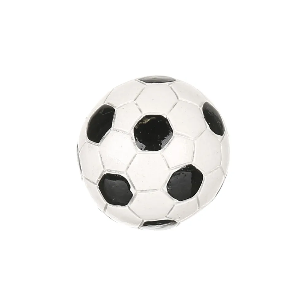 Buton mobila "minge de fotbal", Ø 32 mm, plastic, alb/negru, vopsit