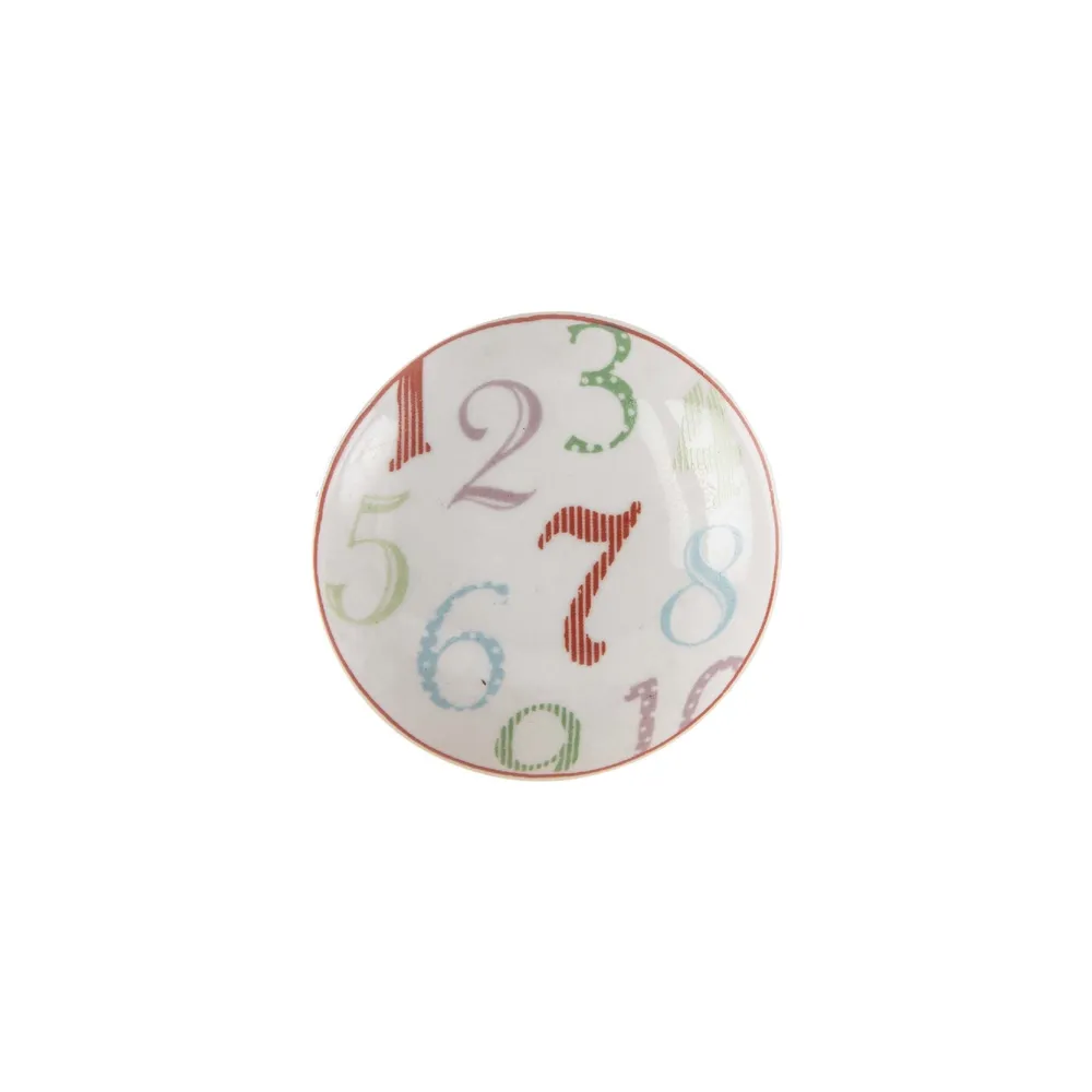 Buton mobila "numere", Ø 38 mm, ceramica, vopsit