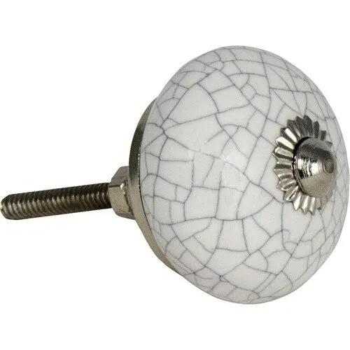 Buton pentru mobila Ø40mm, portelan alb