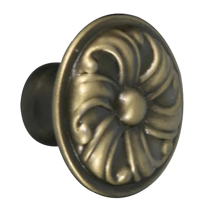 Buton pentru mobila, metalic, alamit antic, M 482.93.29, 30 x 22 mm