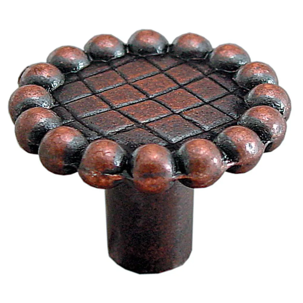 Buton pentru mobila, metalic, cupru antic, 29x25mm