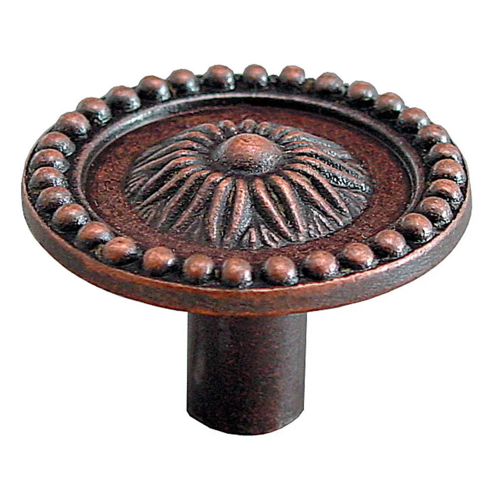 Buton pentru mobila, metalic, cupru antic, M 482.12.28, 26 x 20 mm