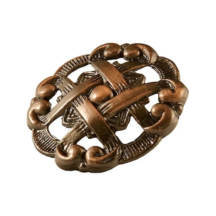 Buton pentru mobila, metalic, cupru antic, M 482.78.28, 37 x 20 mm